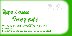 mariann inczedi business card